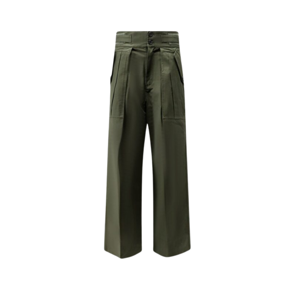 Design sans titre (33) the frankie shop pantalon femme vert en coton – Image 1