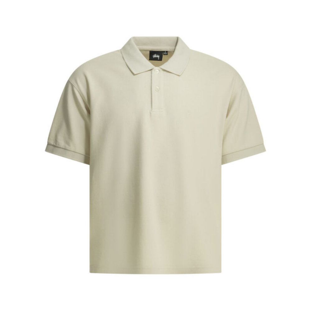 Design sans titre (37) Stüssy polo homme blanc en coton – Image 1