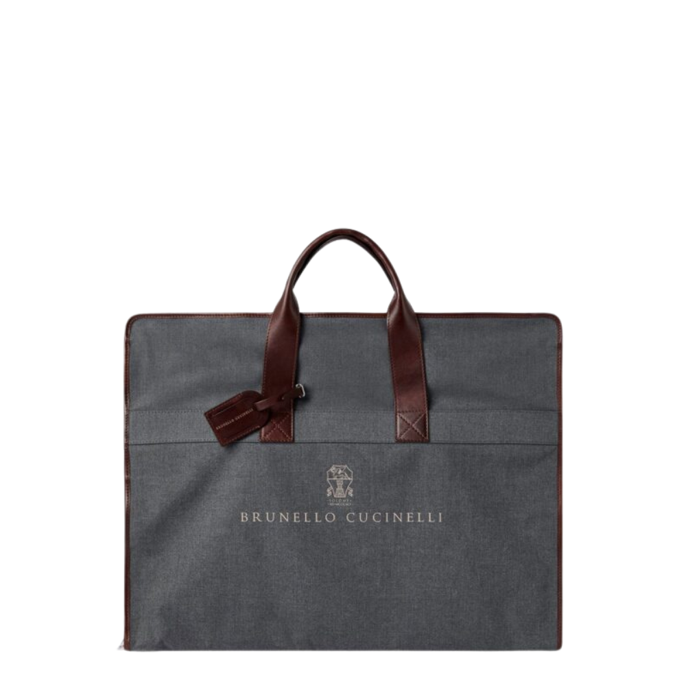 Design sans titre (4) Brunello Cucinelli sac à vêtements homme gris – Image 1