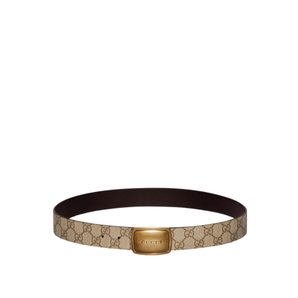 Design sans titre (42) GUCCI ceinture homme en toile GG Supreme beige – Image 1