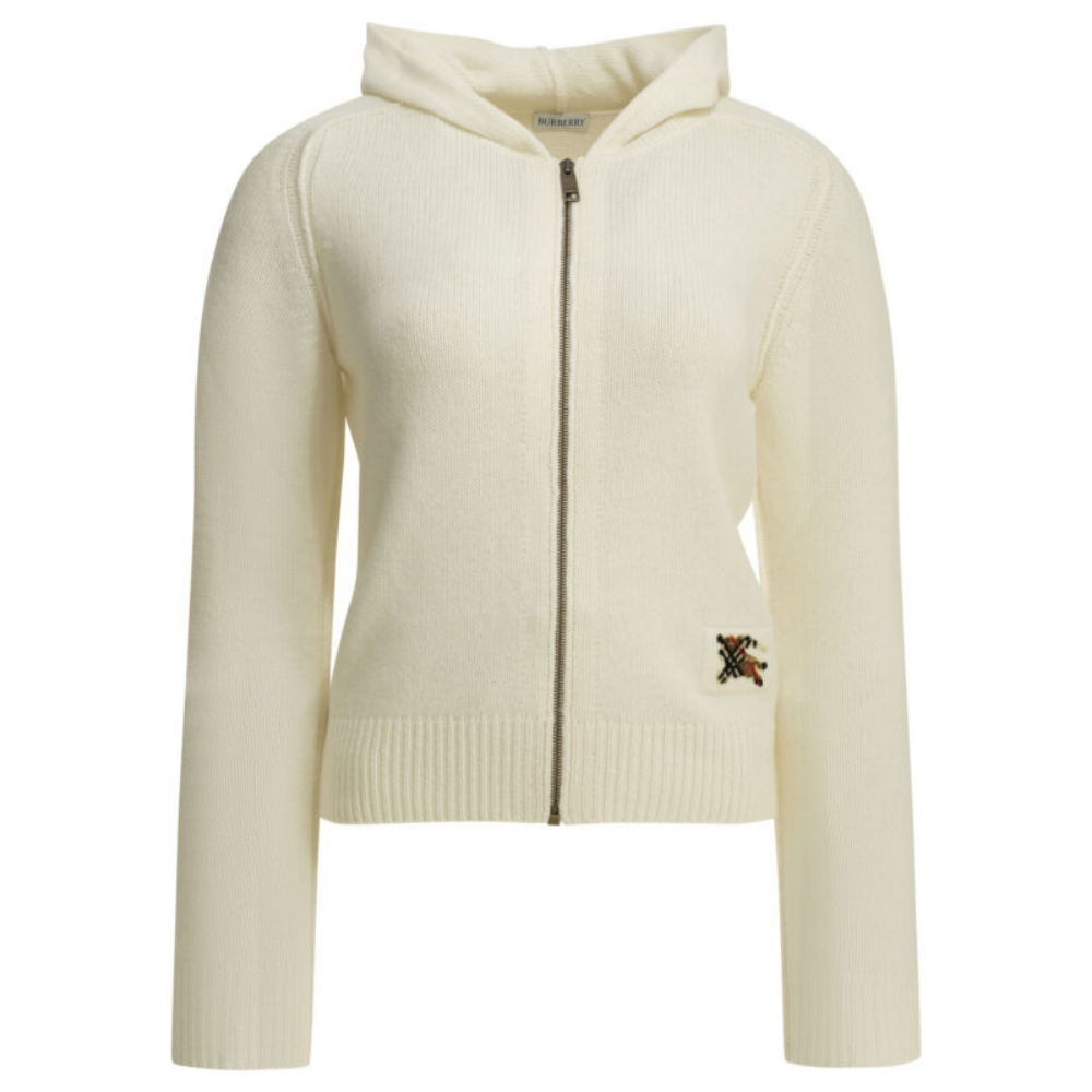 Design sans titre (50) BURBERRY gilet zippé en laine femme blanc – Image 1