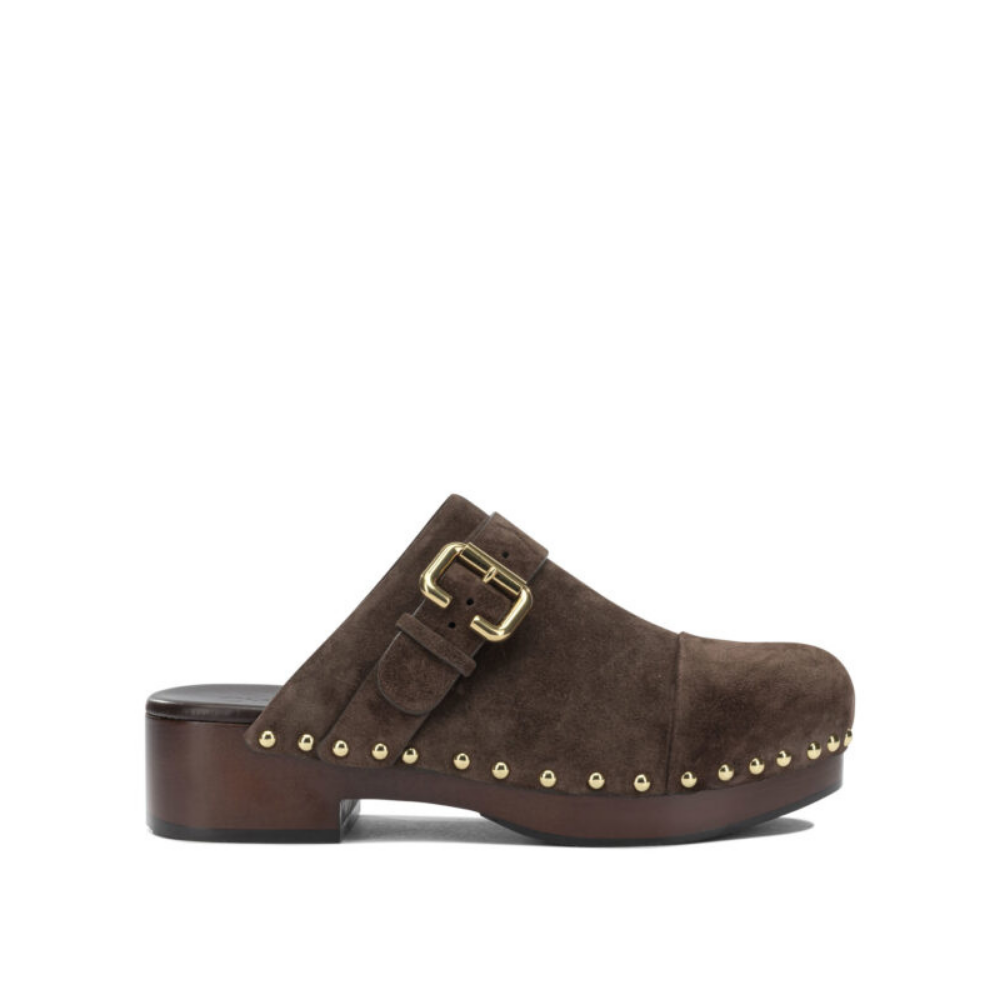 Design sans titre (6) Chloé sabots femme marrons jeannette en cuir – Image 1