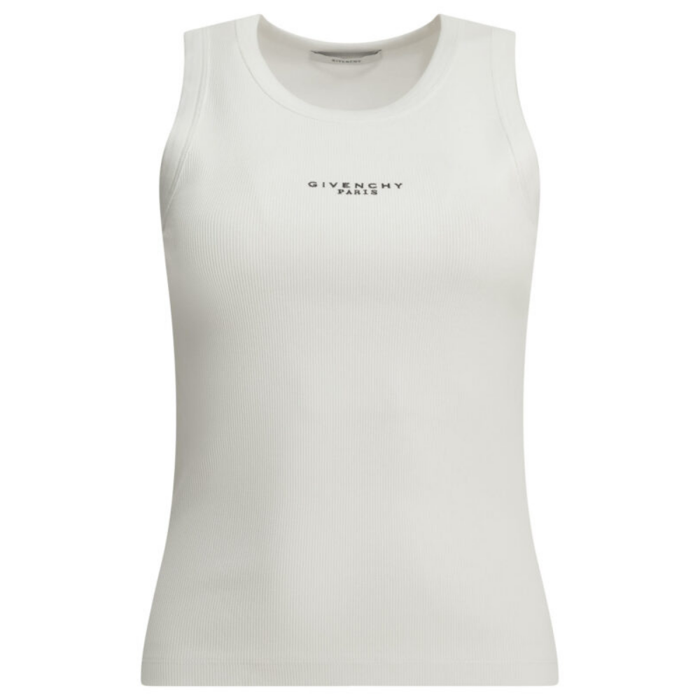 Design sans titre (74) Givenchy débardeur femme blanc à logo en coton – Image 1