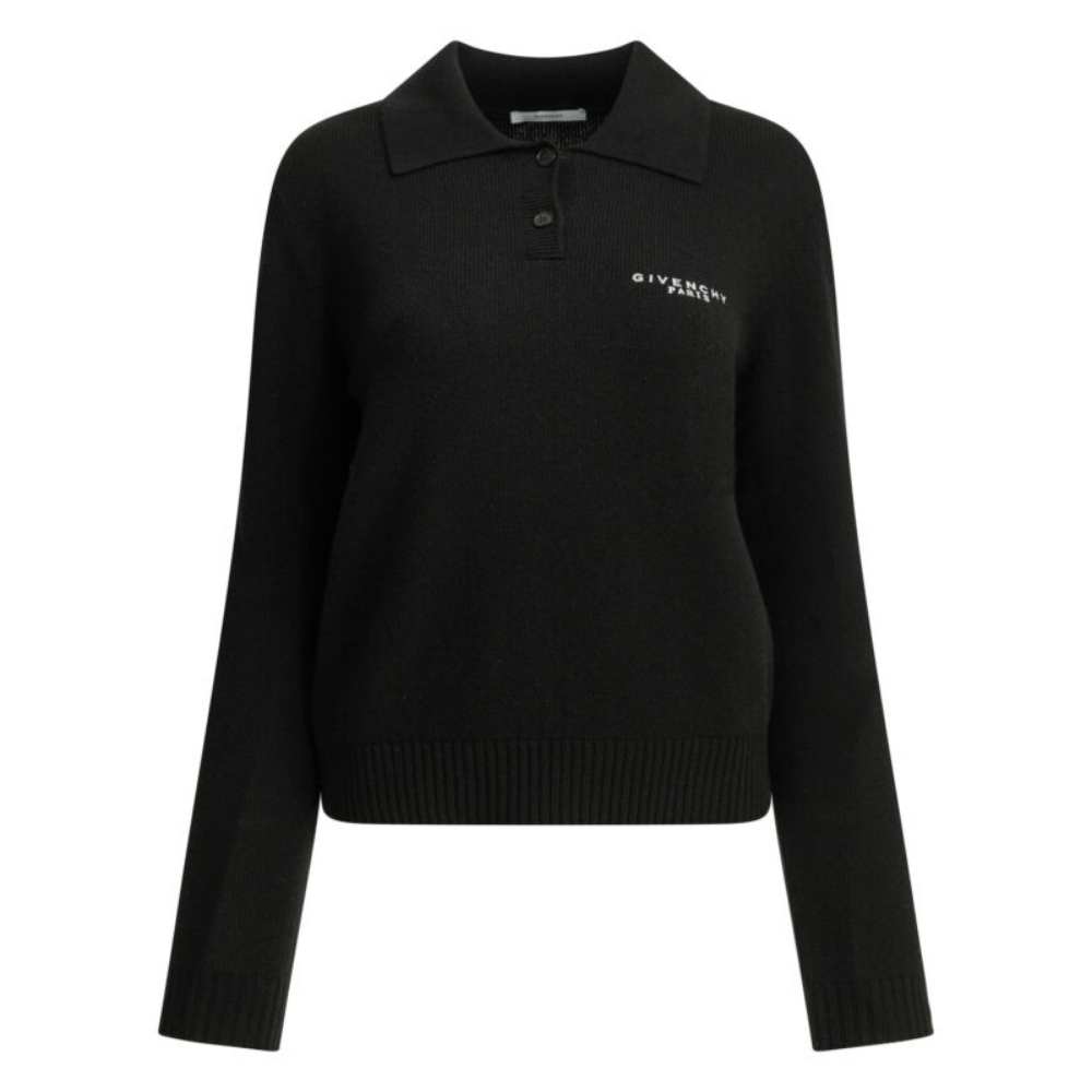 Design sans titre (9) GIVENCHY pull femme à logo en laine et cachemire noir – Image 1