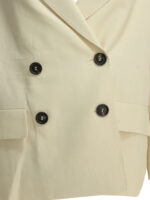 BRUNELLO CUCINELLI blazer en viscose et lin femme blanc – Image 3