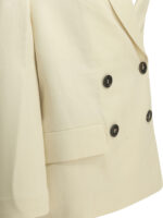 BRUNELLO CUCINELLI blazer en viscose et lin femme blanc – Image 4