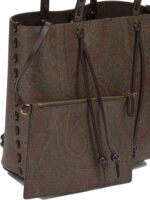 ETRO sac porté épaule en tissu Paisley femme marron – Image 4