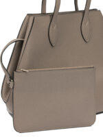 VALEXTRA sac porté épaule en cuir femme beige – Image 4