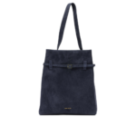 MANU ATELIER sac à épaule medium en daim femme bleu