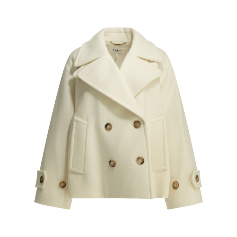 Sans titre (1000 x 1000 px) (72) CHLOÉ manteau court en laine pour femme blanc – Image 1