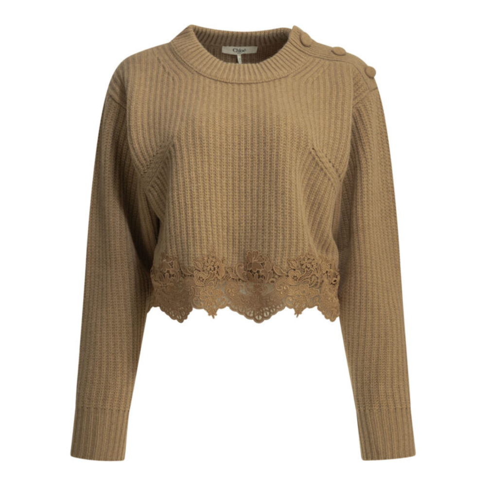 Sans titre (1000 x 1000 px) (77) CHLOÉ pull à col roulé femme marron – Image 1