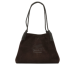 ETRO sac porté épaule en daim femme marron