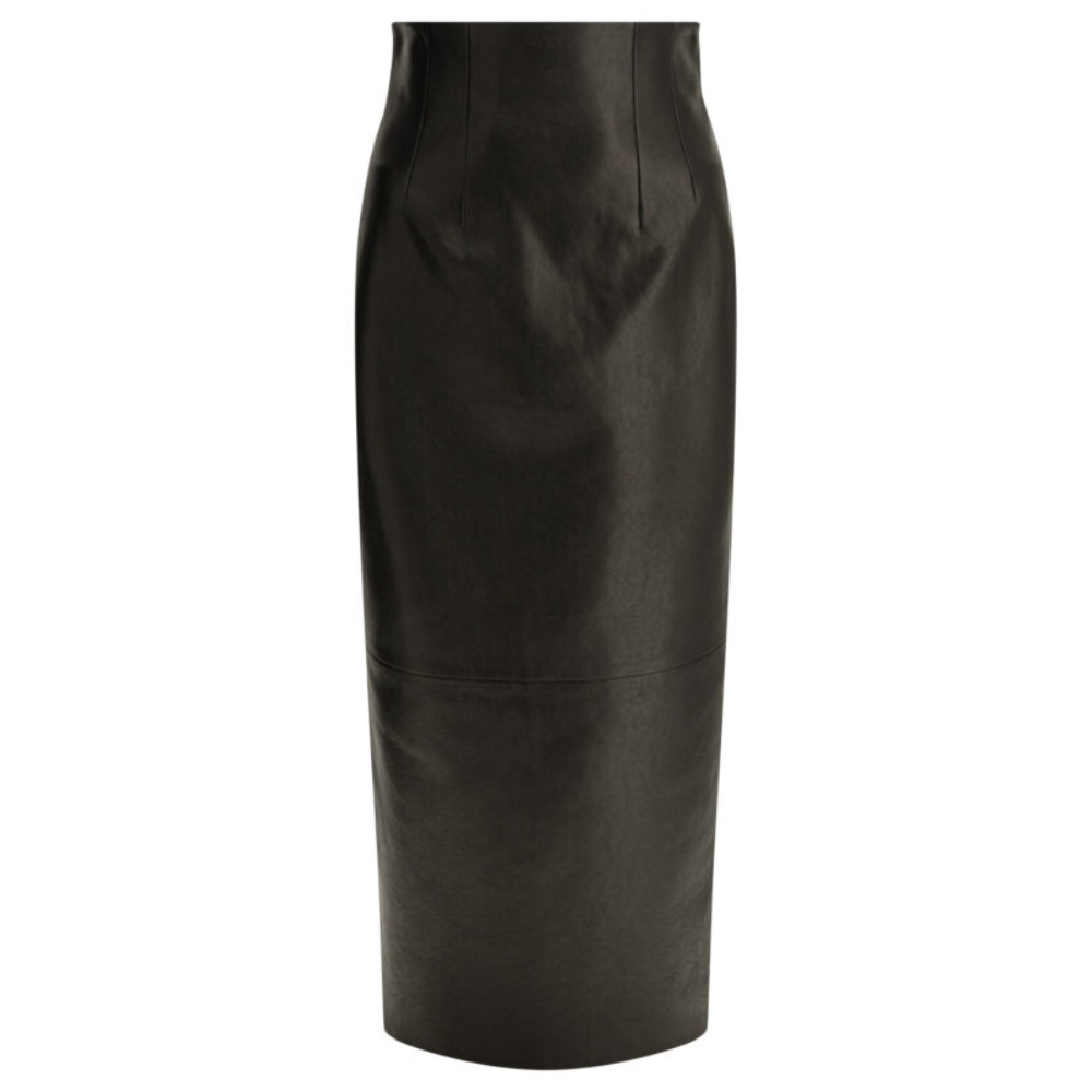 Sans titre (1000 x 1000 px) (82) KHAITE jupe longue en cuir femme noire – Image 1