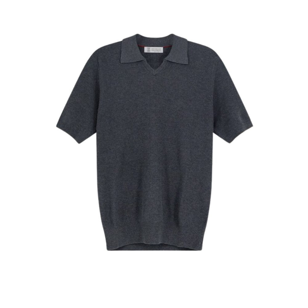 Sans titre (1000 x 1000 px) (84) BRUNELLO CUCINELLI polo en coton homme gris – Image 1
