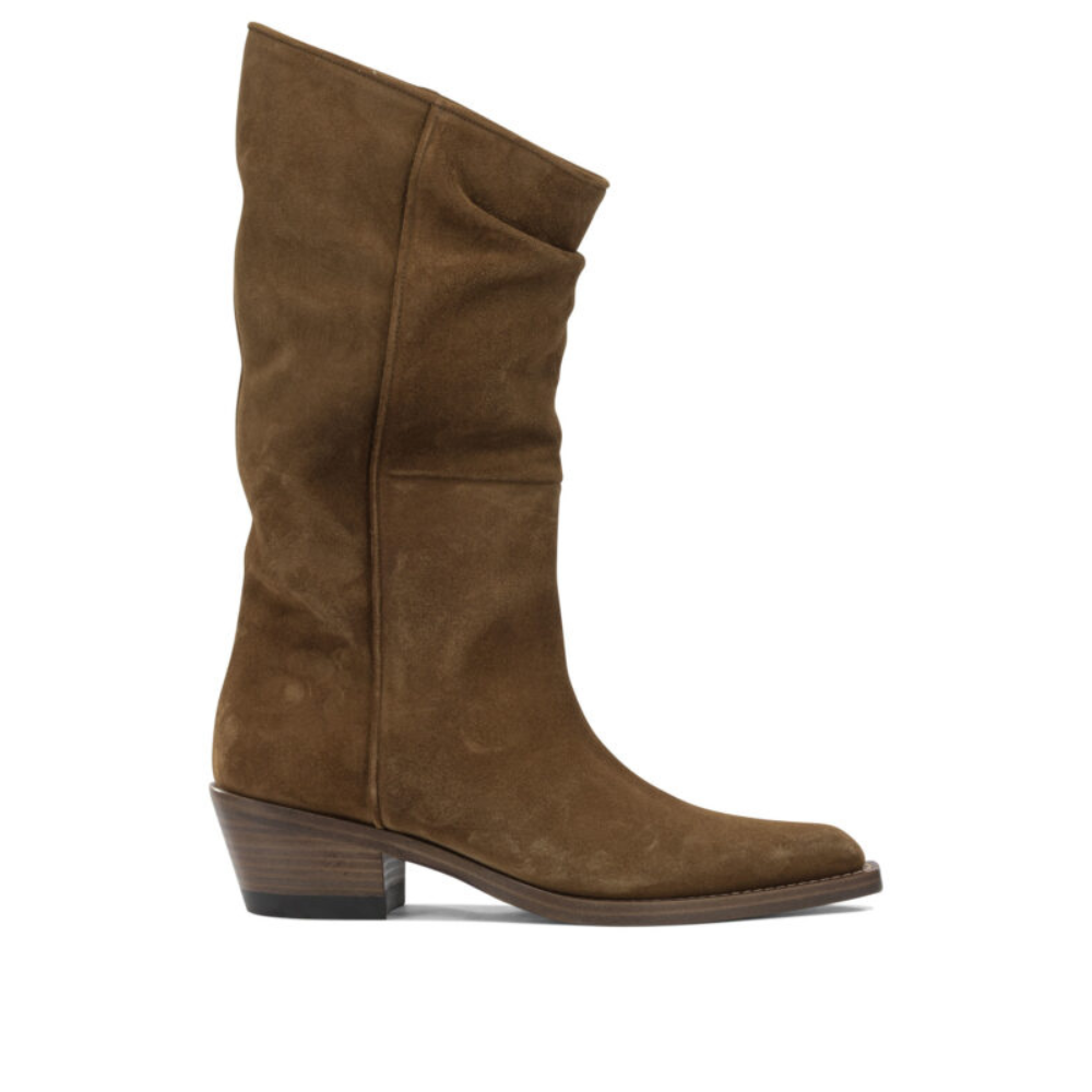 Sans titre (1000 x 1000 px) (85) KHAITE bottes cowboy en daim femme marron – Image 1
