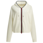 BRUNELLO CUCINELLI sweat zippé à logo en coton femme blanc