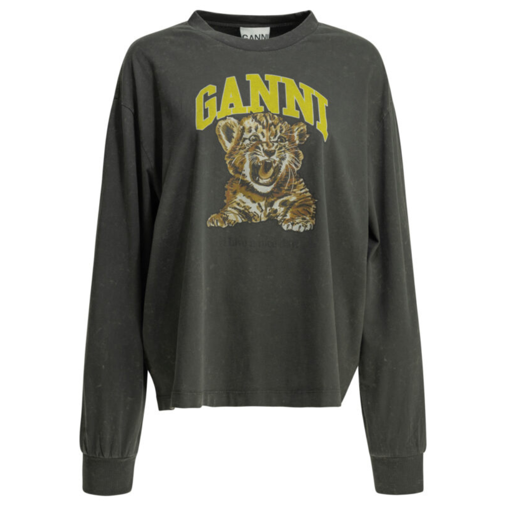 Sans titre (1000 x 1000 px) (97) GANNI t-shirt à manches longues femme noir – Image 1