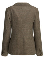 BURBERRY blazer en mélange laine et lin femme marron – Image 2