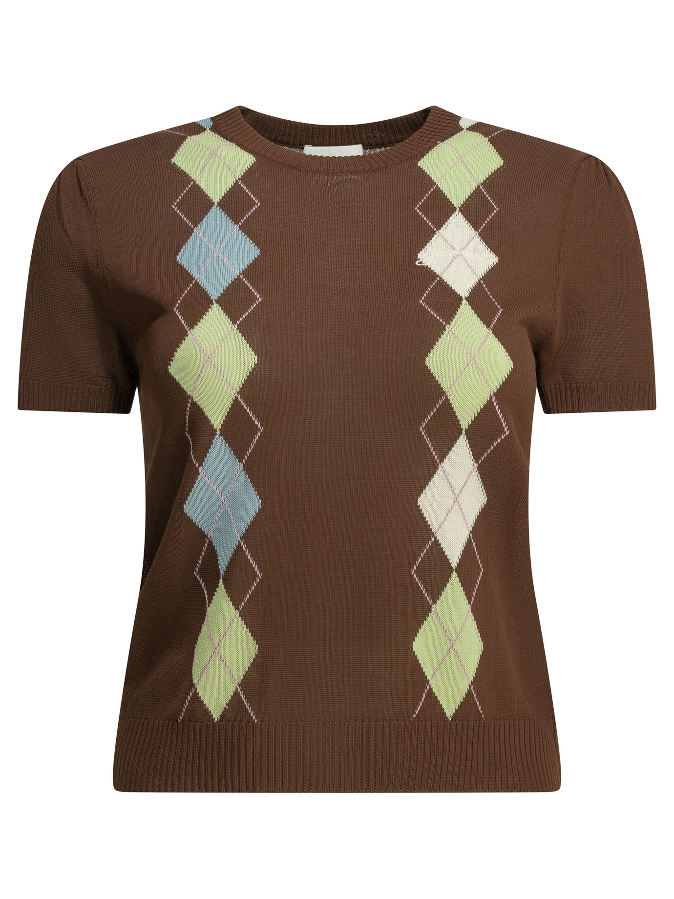 W26-ganni-A104029505H GANNI pull femme en coton marron – Image 1