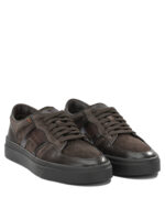 SANTONI baskets en cuir homme marron – Image 2