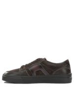 SANTONI baskets en cuir homme marron – Image 3