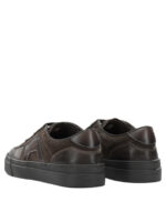 SANTONI baskets en cuir homme marron – Image 4