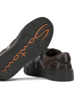 SANTONI baskets en cuir homme marron – Image 5