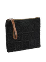 IBELIV pochette en raphia et cuir femme noire – Image 2