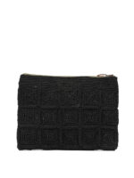 IBELIV pochette en raphia et cuir femme noire – Image 3