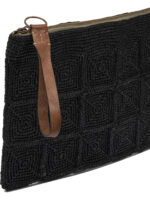 IBELIV pochette en raphia et cuir femme noire – Image 4