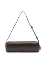 KHAITE sac à épaule moyen en cuir verni femme marron – Image 3