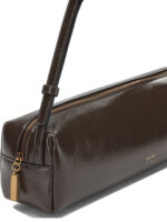 KHAITE sac à épaule moyen en cuir verni femme marron – Image 4