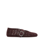 ALAÏA ballerines Mary Jane en cuir femme bordeaux