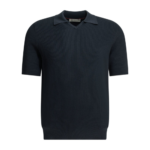 BRUNELLO CUCINELLI polo en lin et coton en maille homme bleu