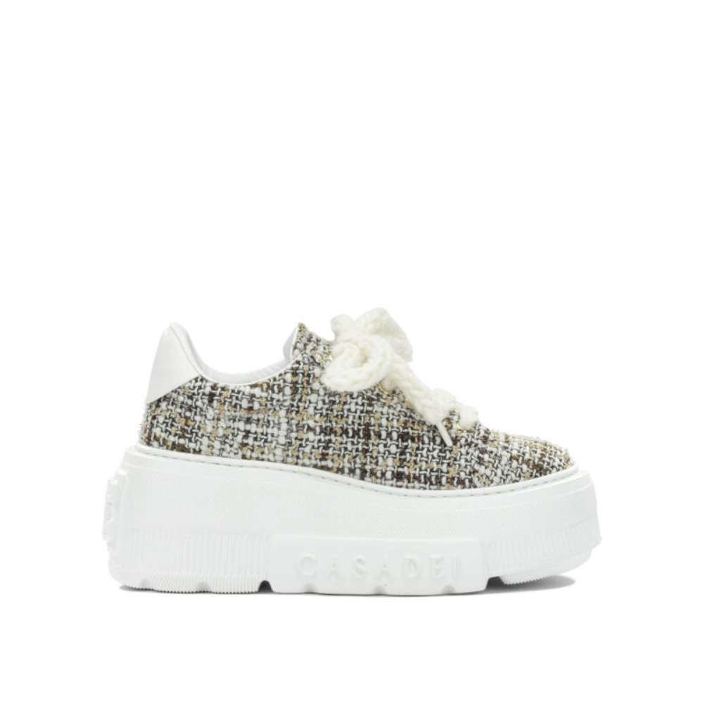 Sans titre (1000 x 1000 px) - 2026-07-05T212356.667 CASADEI baskets en tissu et cuir femme blanches – Image 1