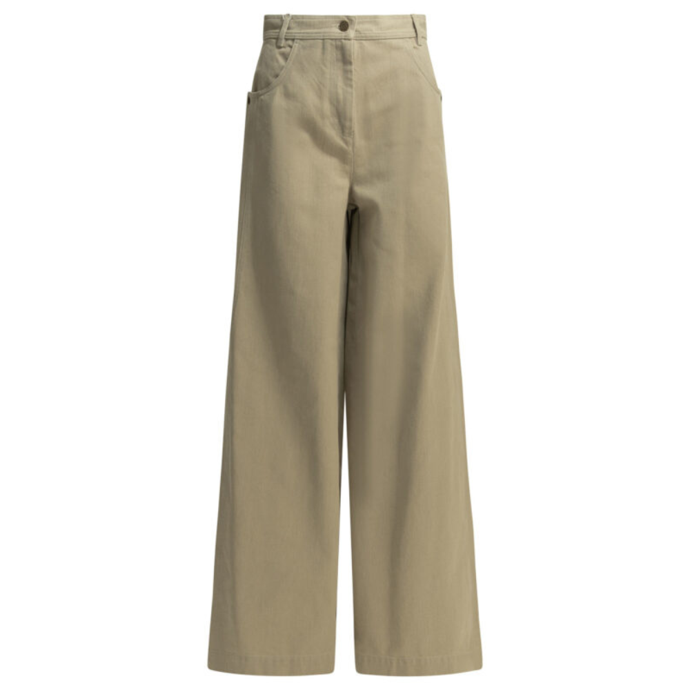 Sans titre (1000 x 1000 px) - 2026-07-07T200539.634 MAX MARA pantalon large en coton femme beige – Image 1
