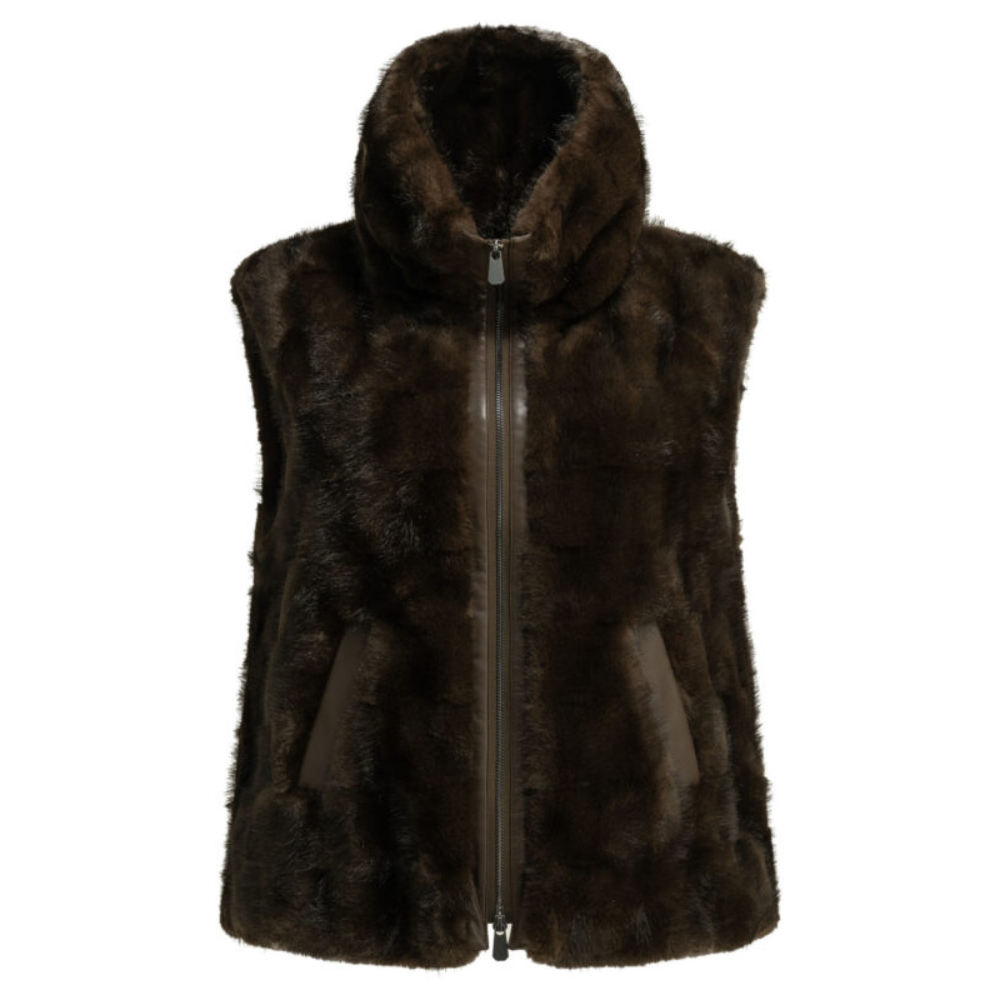Sans titre (1000 x 1000 px) - 2026-07-09T212922.203 PINKO veste sans manches en polyester femme marron – Image 1