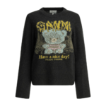 GANNI pull en laine femme noir