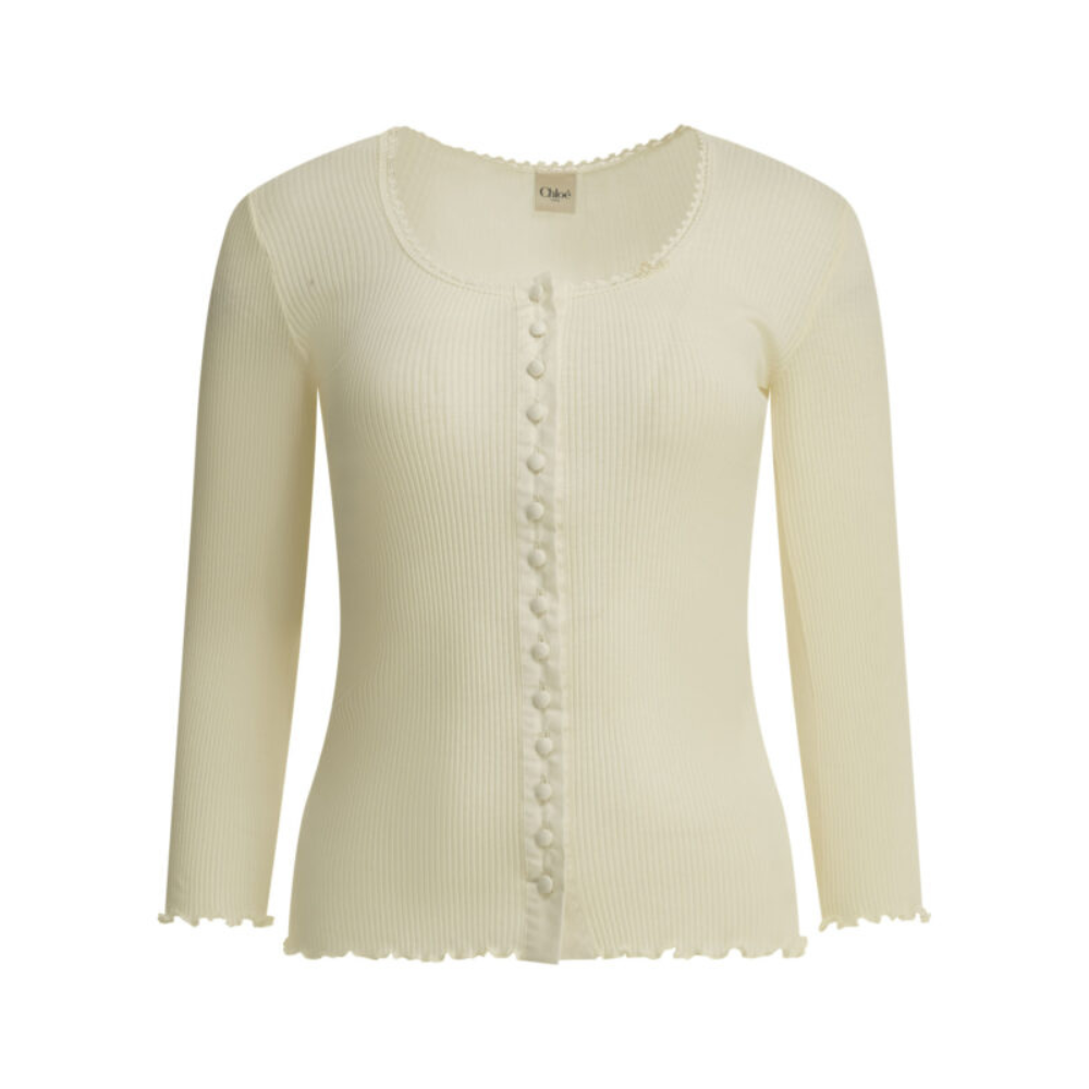 Sans titre (1000 x 1000 px) - 2026-07-16T203838.693 CHLOÉ haut en coton et soie femme blanc – Image 1