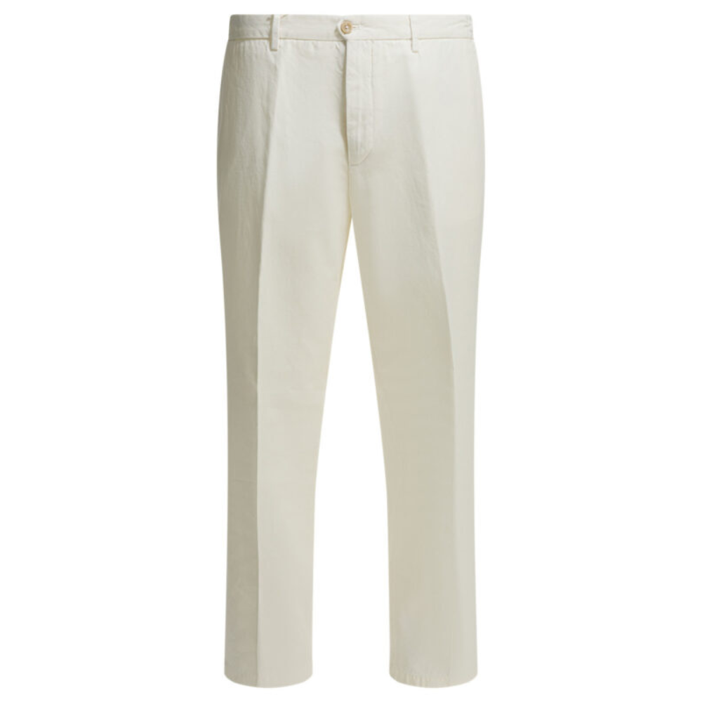 Sans titre (1000 x 1000 px) (76) BRIGLIA 1949 pantalon en coton et lin homme blanc – Image 1