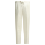 BRUNELLO CUCINELLI pantalon en lin et coton homme blanc