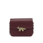 MAISON KITSUNÉ sac bandoulière en cuir femme bordeaux