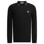 STONE ISLAND polo en coton homme noir