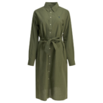 POLO RALPH LAUREN robe chemise en coton et lin femme verte