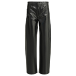 AGOLDE pantalon en cuir femme noir