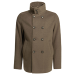 HERNO caban court en viscose homme marron