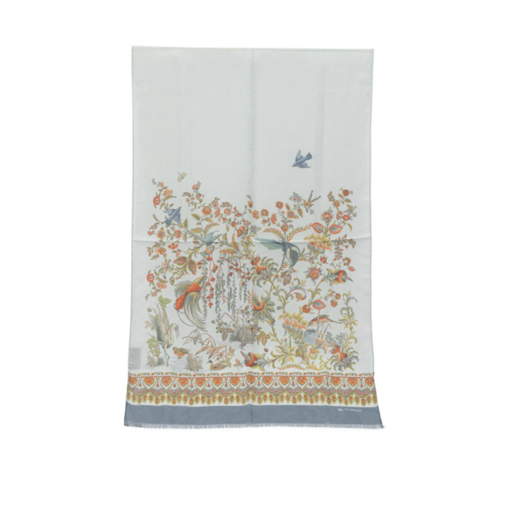 Sans titre (1000 x 1000 px) (91) ETRO écharpe en coton et modal femme bleu clair – Image 1
