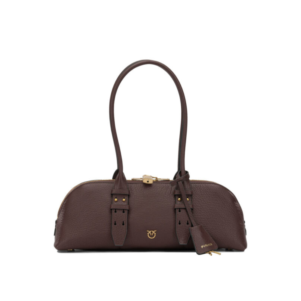 Sans titre (1000 x 1000 px) (92) PINKO sac porté épaule en cuir femme marron – Image 1