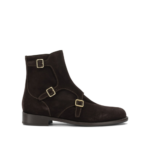 MARETTO bottes en daim et cuir femme marron