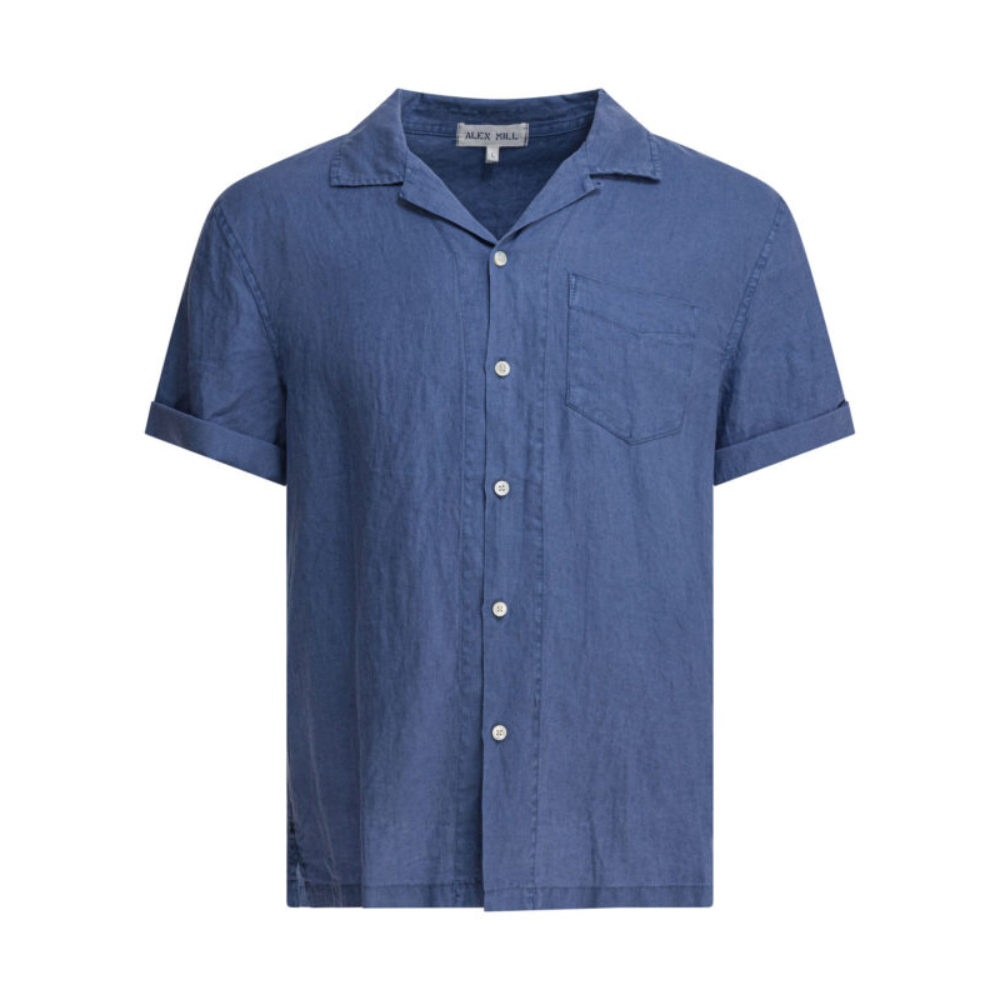 Sans titre (1000 x 1000 px) (93) ALEX MILL chemise en lin homme bleu – Image 1